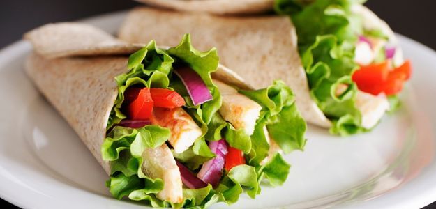 wrap de pollo con verduras