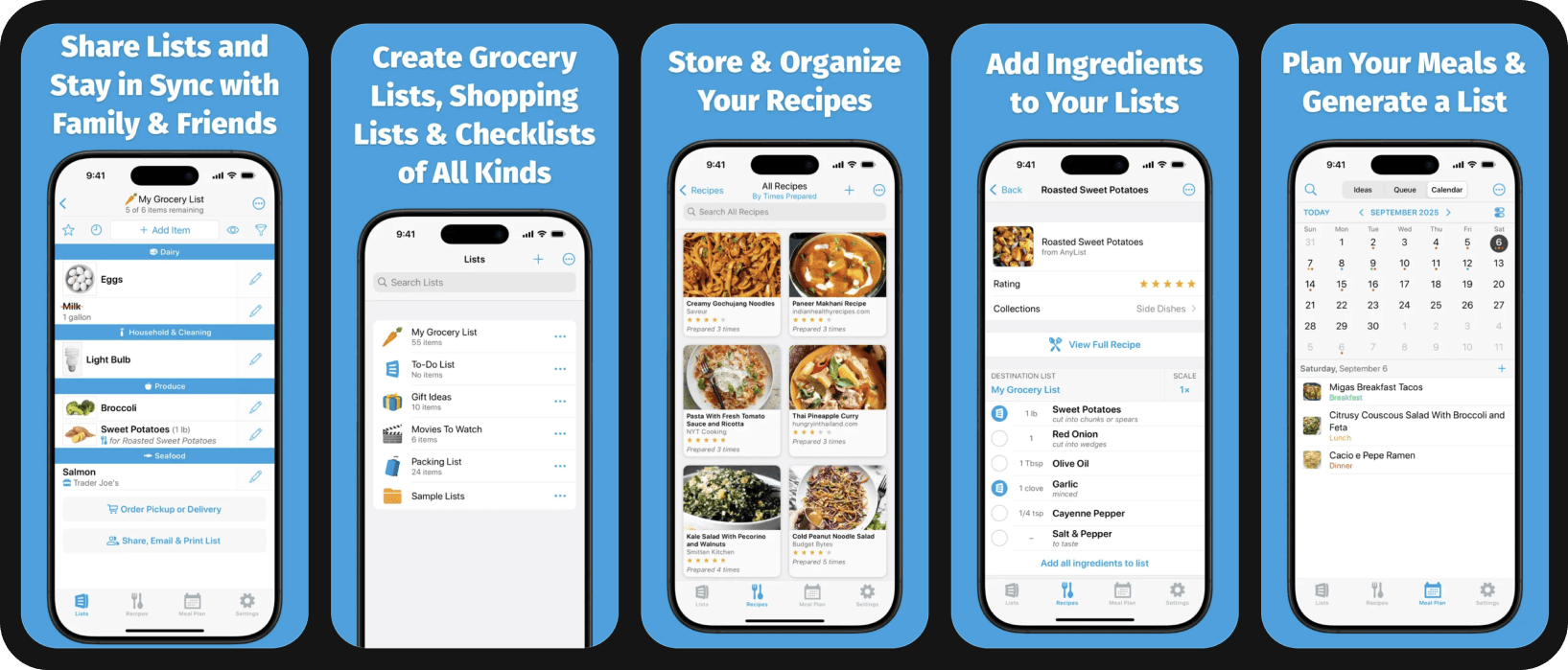 Ad banner promoting AnyList