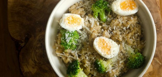 Arroz con Champiñones, Huevo y Brócoli