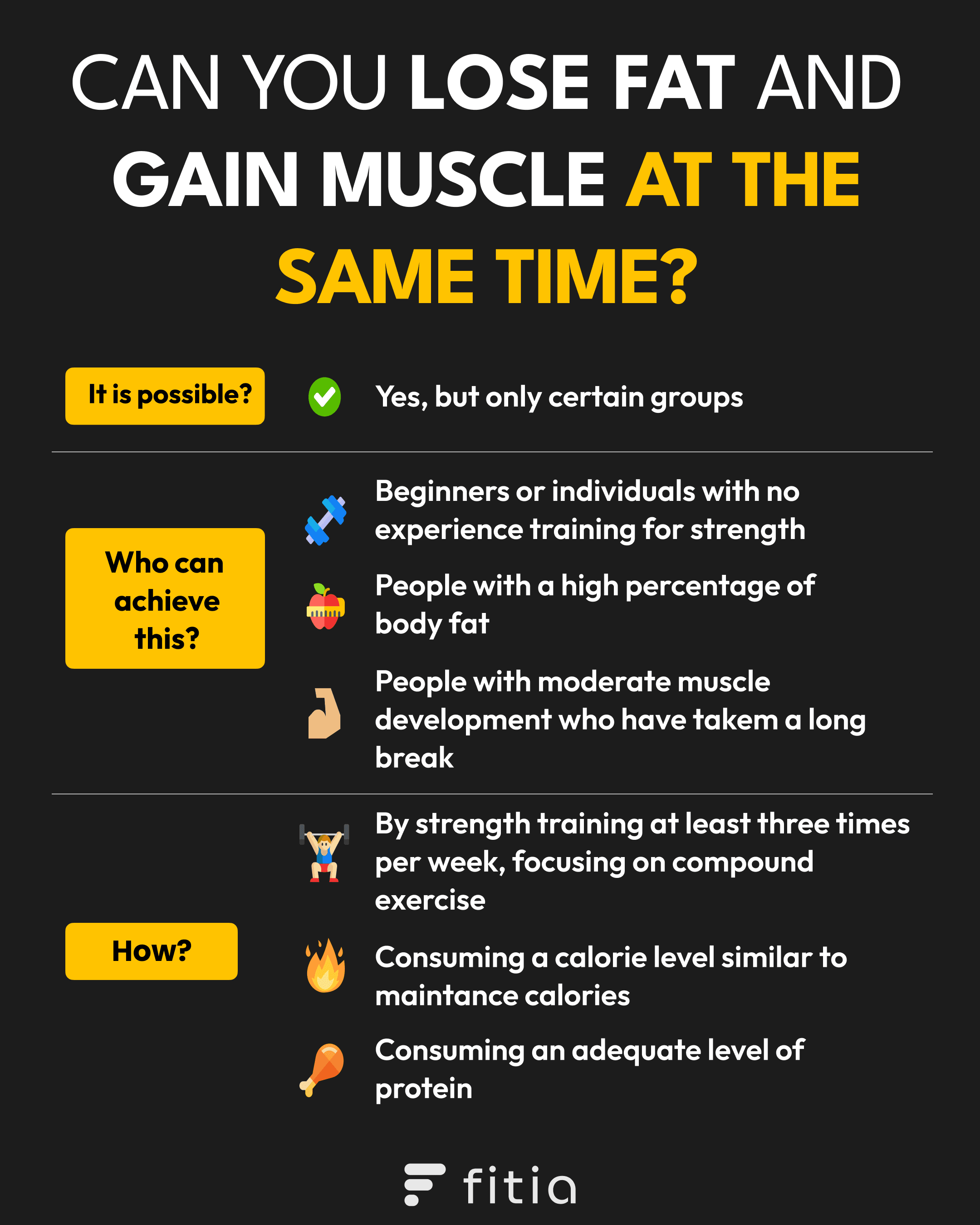 CAN I GAIN MUSCLE AND LOSE FAT AT THE SAME TIME