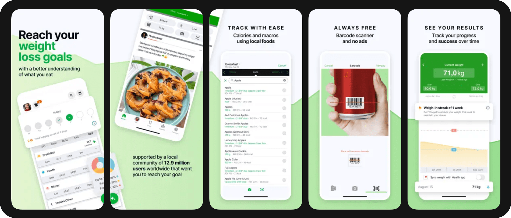 Fat Secret app screenshots