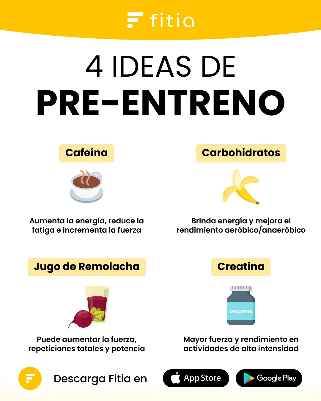 Ideas de pre entreno - Fitia