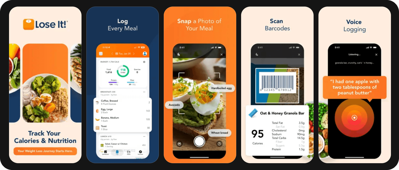 Lose It app screenshots