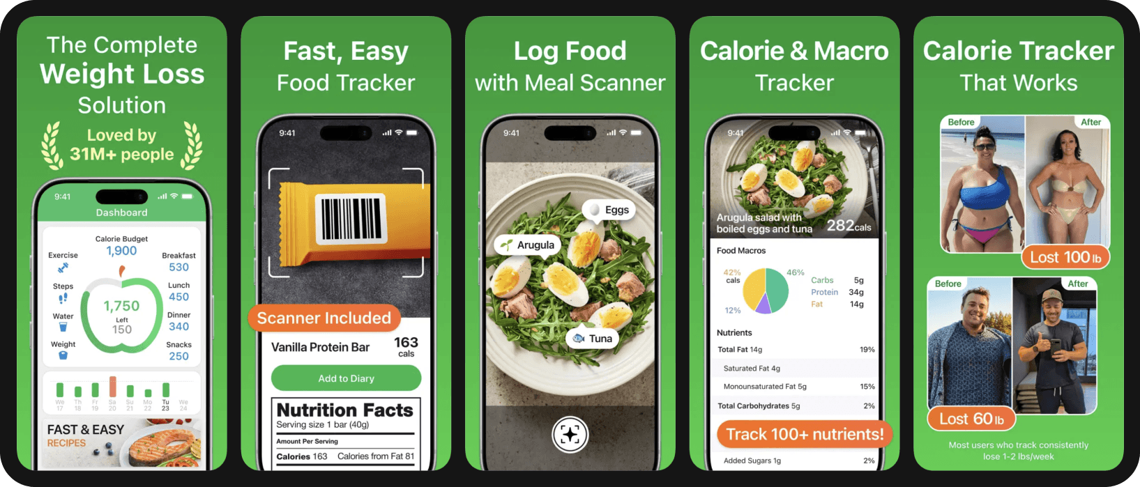 MyNetDiary app screenshots