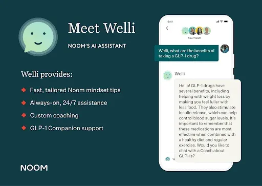 Noom's images about its AI coach