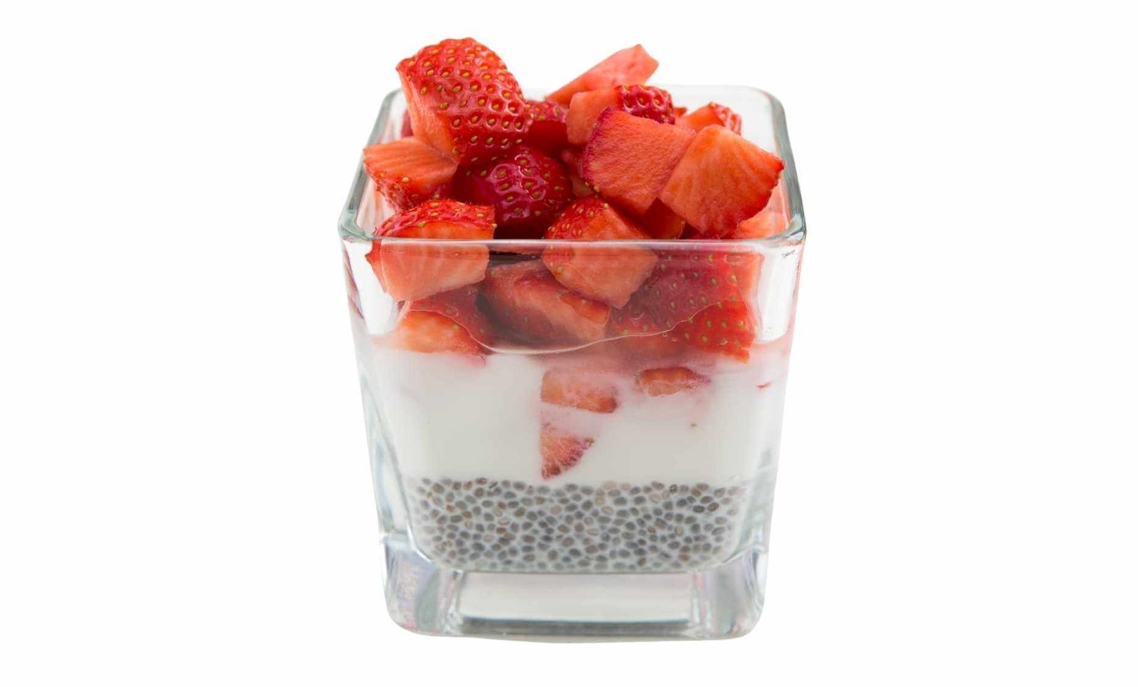 Parfait de Fresa, Yogurt y Pudín de Chía