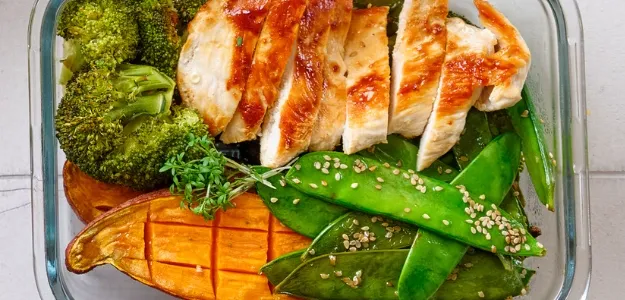 Pollo con Camote y Brocoli en Freidora de Aire