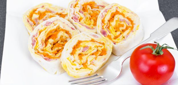 Rolls de Jamon, Queso y Zanahoria.