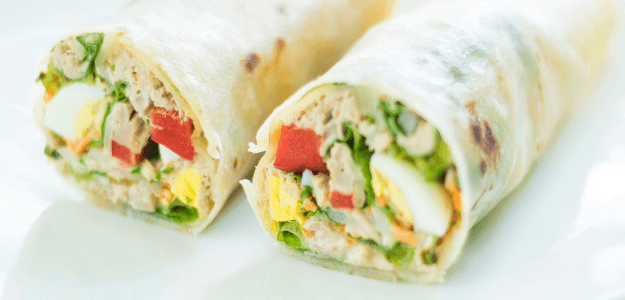 Wrap de Atun, Huevo, Lechuga y Tomate