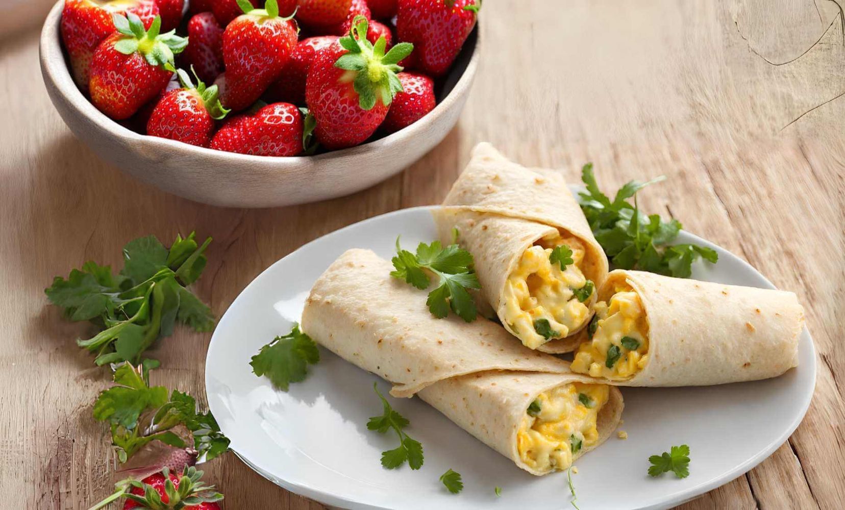 Wraps con Huevos Revueltos y Queso y Bowl de Fresas.jpg