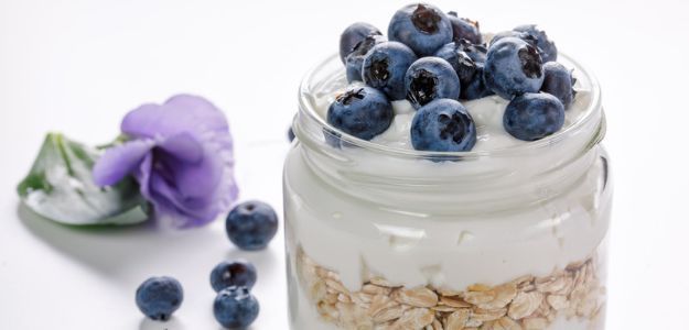 Yogurt Griego con Avena Tostada y Arandanos