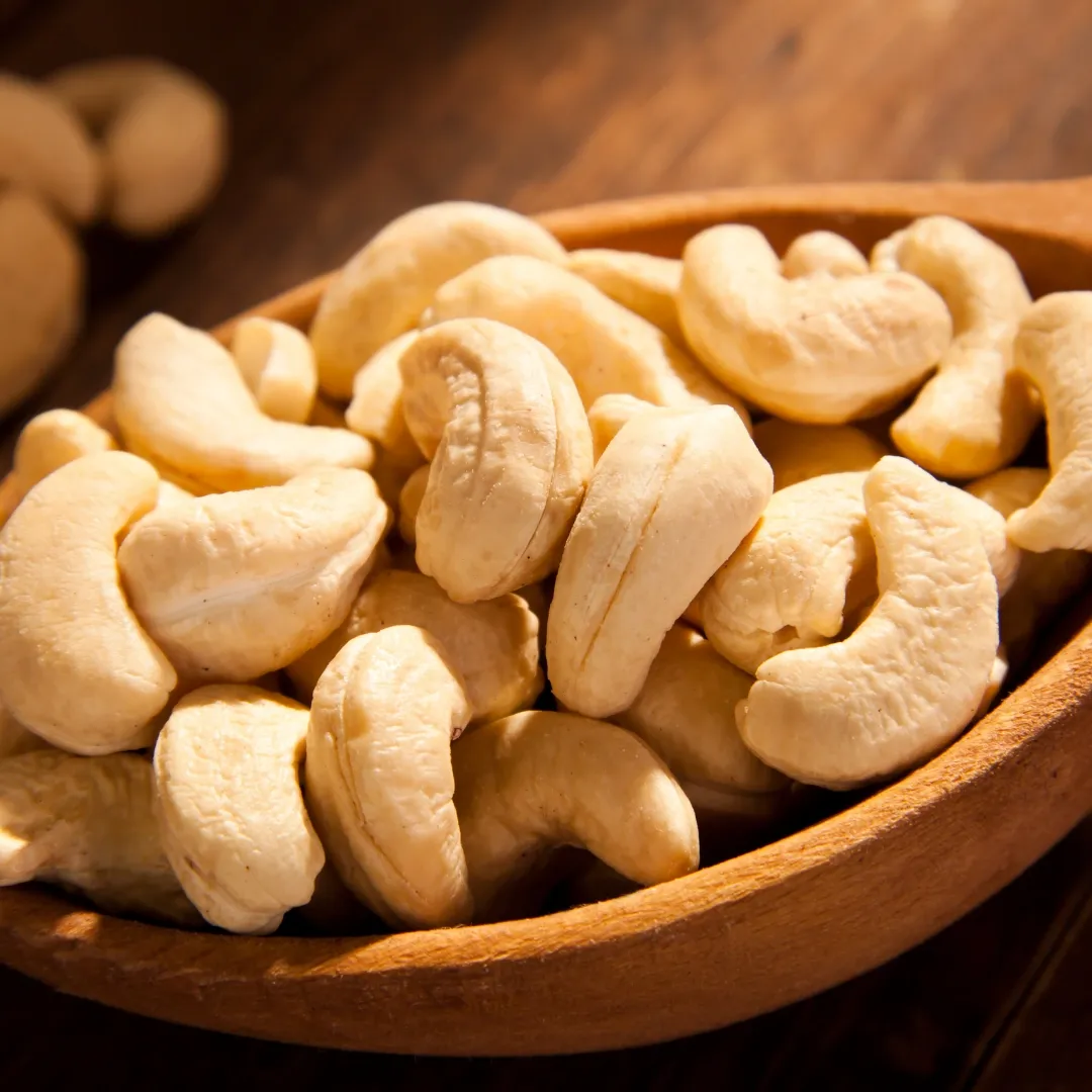 Cashews, 18.2 g de proteína por 100 g
