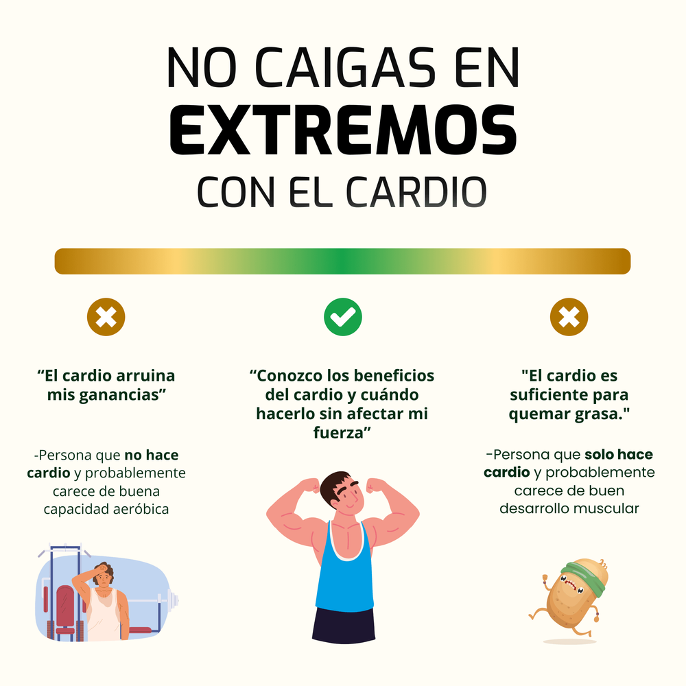 Equilibra cardio y fuerza para maximizar resultados sin caer en extremos.