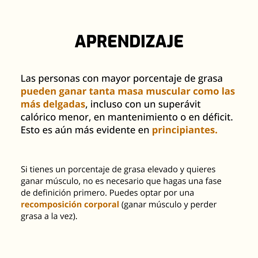 Porcentaje de grasa óptimo y ganancia muscular parte 6