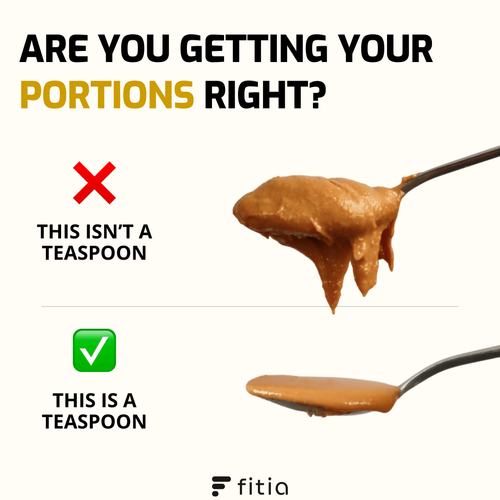 ARE YOU GETTING YOUR PORTIONS RIGHT? ARE YOU SURE THAT'S A TEASPOON?