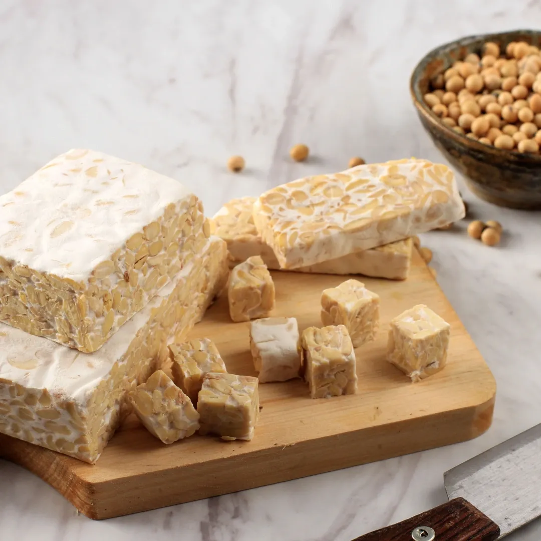 Tempeh, 20.3 g de proteína por 100 g